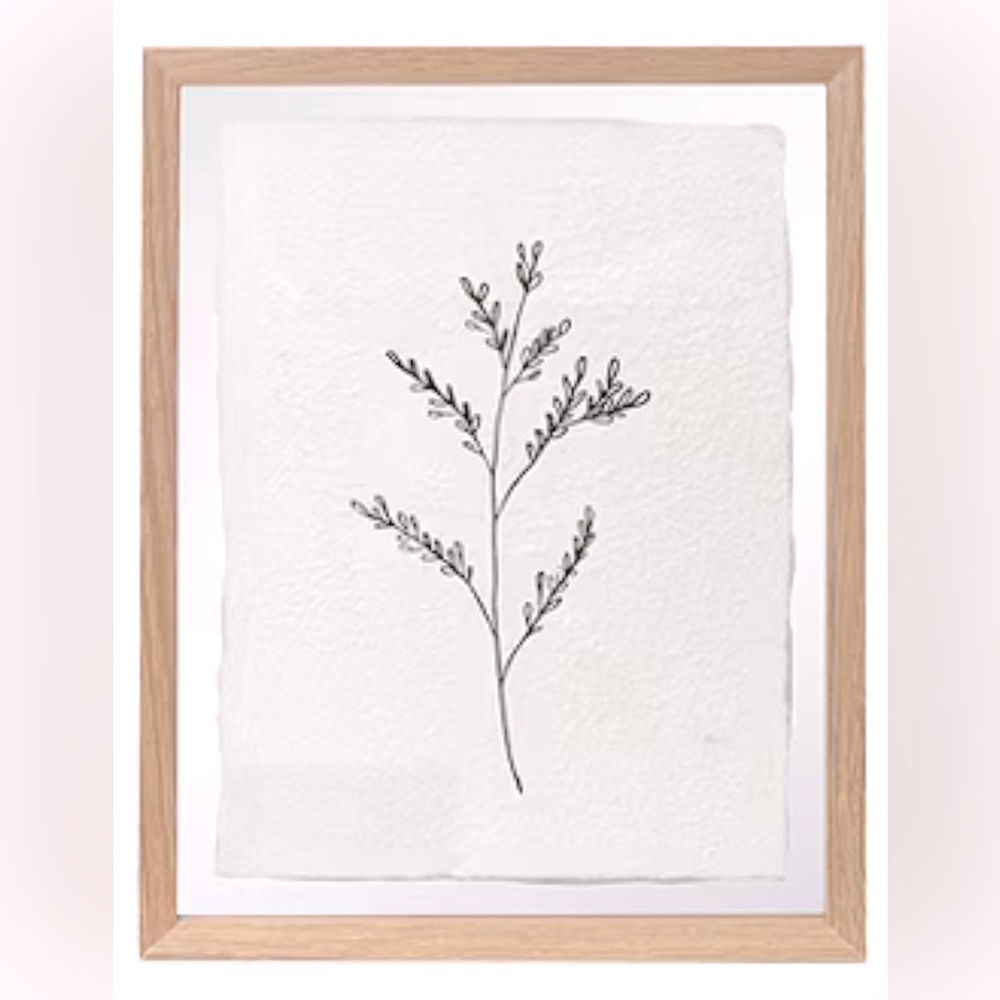 Enchante 11X14 Floral Plant Paper Mache Print Under Glass Artwork Wall Art